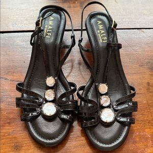 Amalfi Black Gem-Embellished Sandals